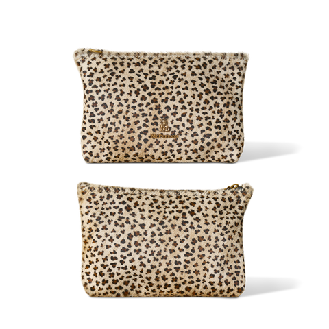 Axel Cable and Valuables Pouch Hair-On Calf Skin-Light Leopard
