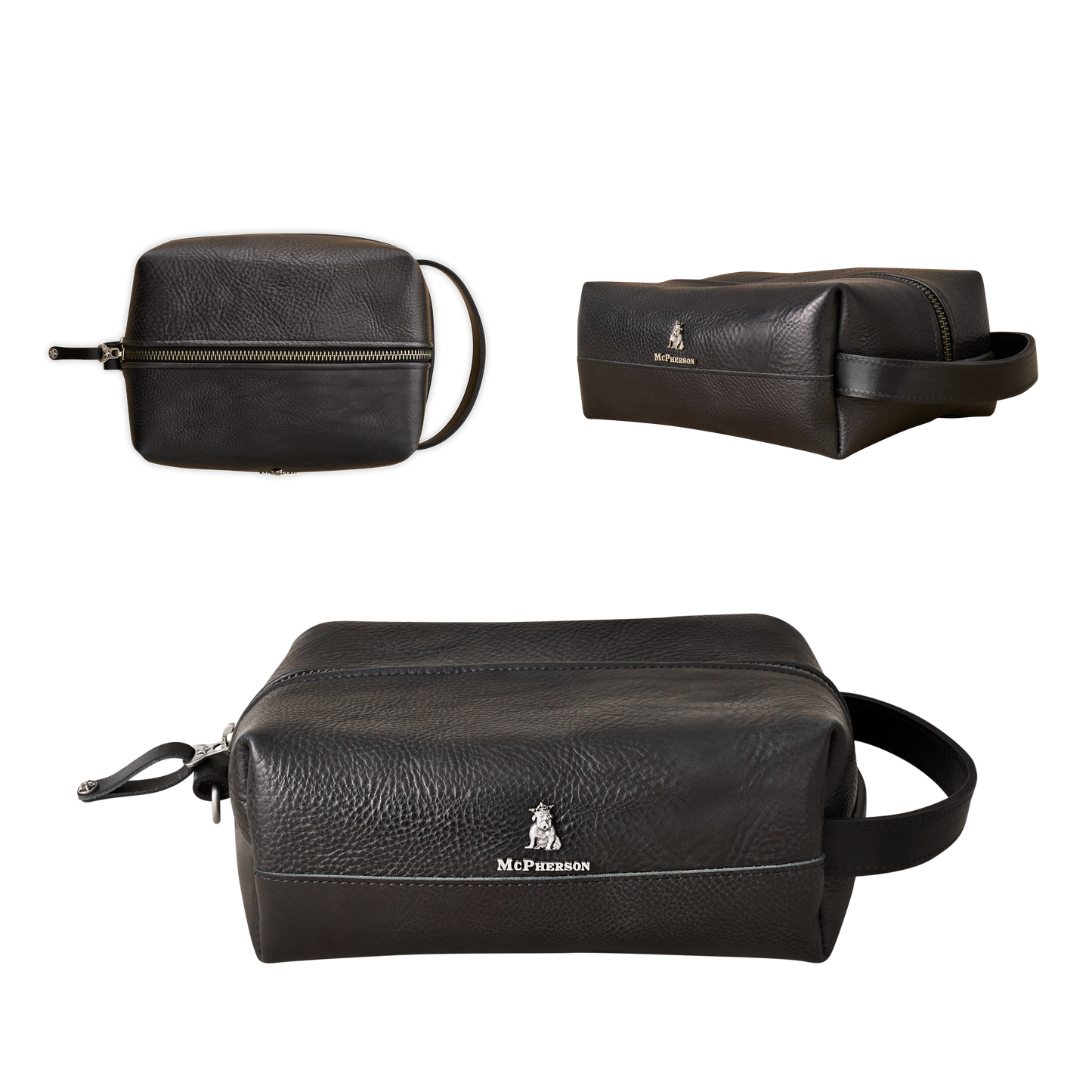Baxter Toiletry Case Vegetable Tanned Cowhide-Black