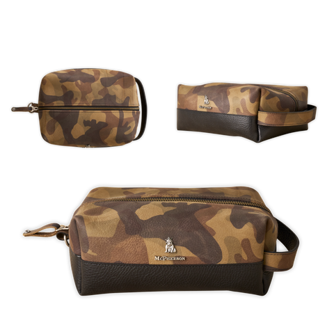 Baxter Toiletry Case Vegetable Tanned Cowhide-Camouflage
