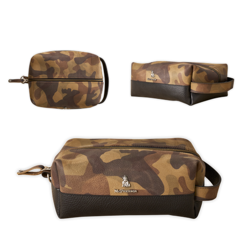 Baxter Camouflage Leather Toiletry Case