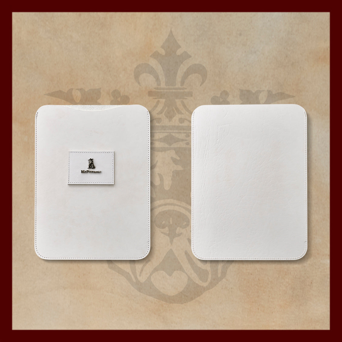 Bronson White Leather iPad Case