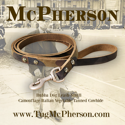 Bubba Camouflage Leather Dog Leash-Small