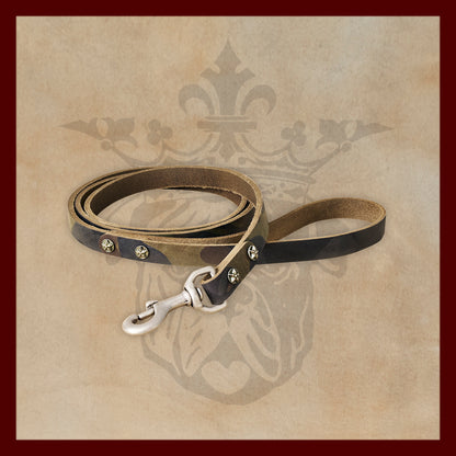 Bubba Camouflage Leather Dog Leash-Small