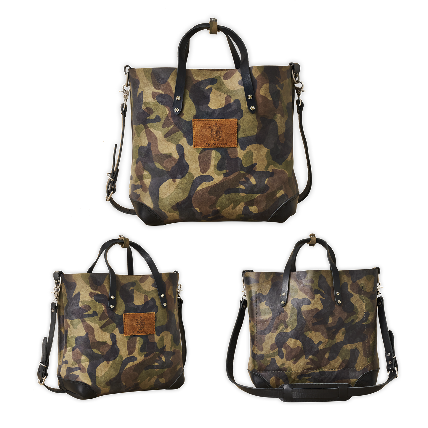 Daisy Ranch Hand Tote Vegetable Tanned Cowhide-Camouflage