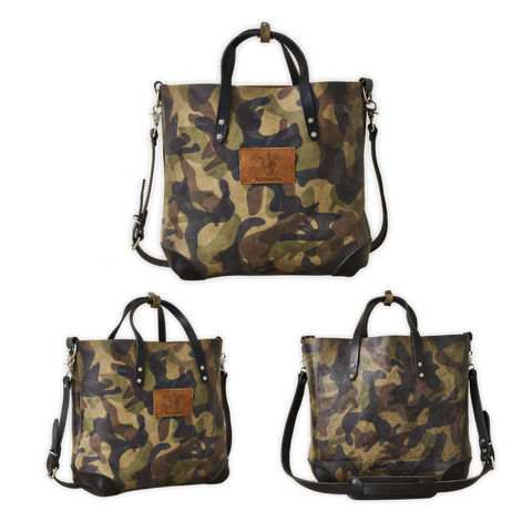 Daisy Ranch Hand Tote Vegetable Tanned Cowhide-Camouflage