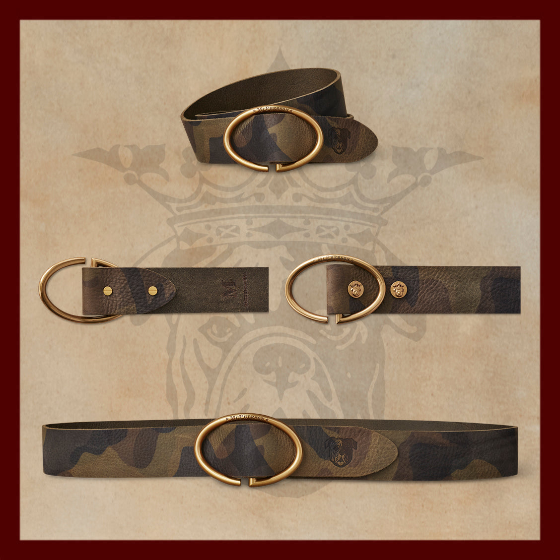 Rufus Elliptic Camouflage Leather Belt