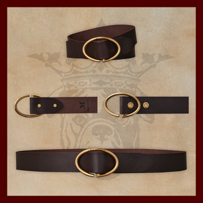 Rufus Elliptic Dark Brown Leather Belt