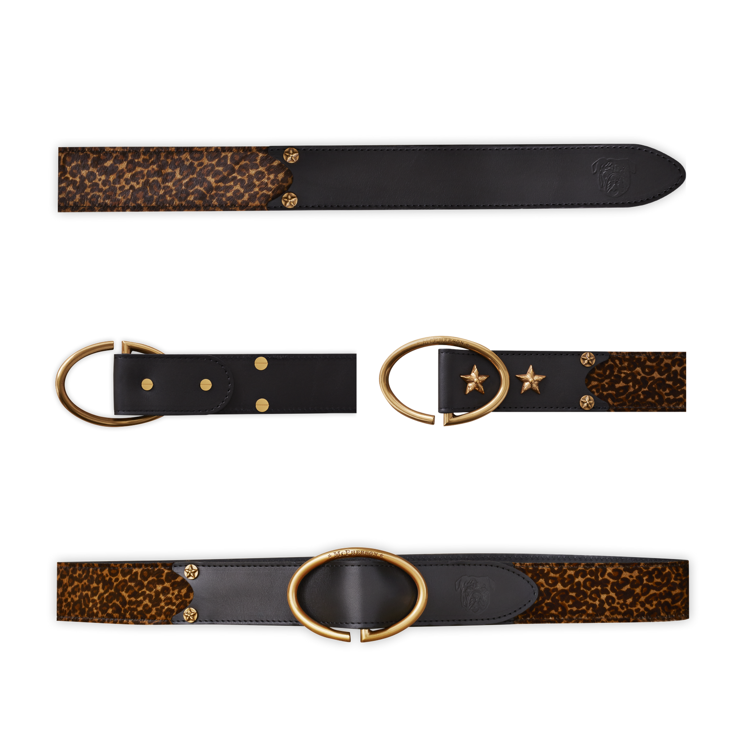 Rufus Elliptic Belt Hair-On Calf Skin-Dark Leopard