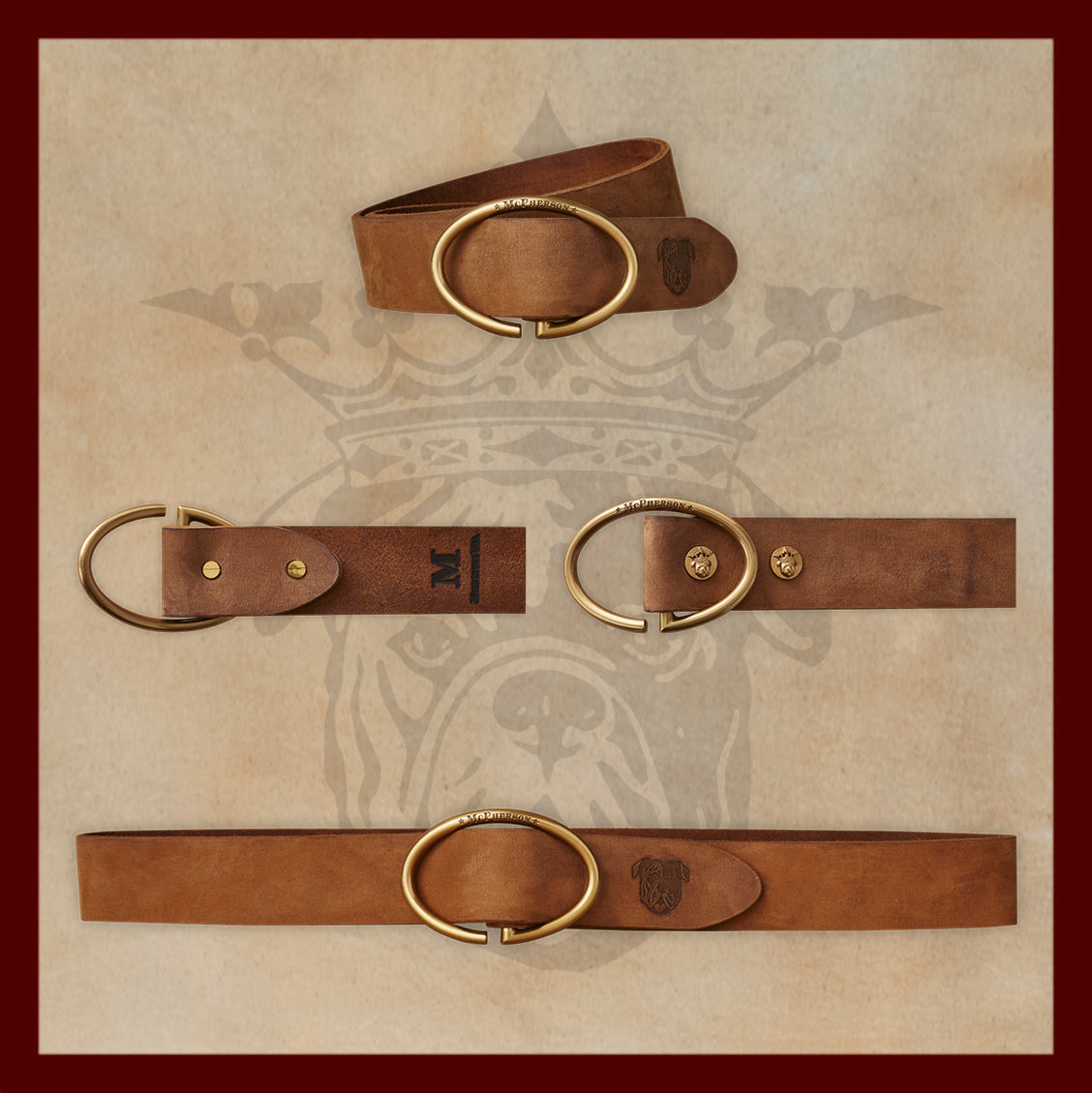 Rufus Elliptic Chestnut Leather Belt