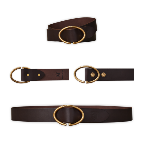 Rufus Elliptic Dark Brown Leather Belt