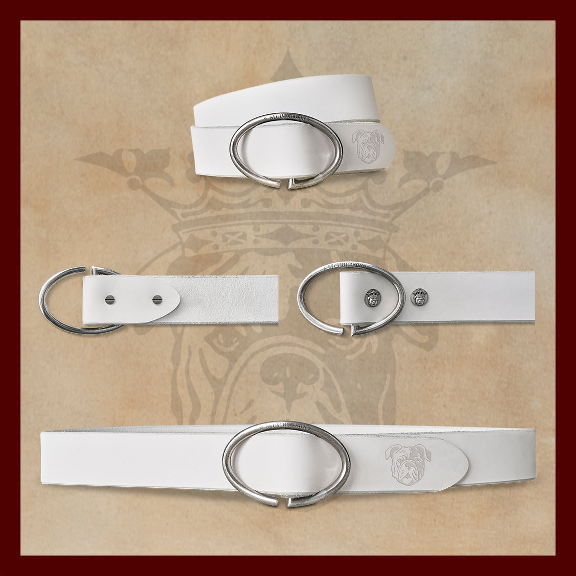 Rufus Elliptic White Leather Belt