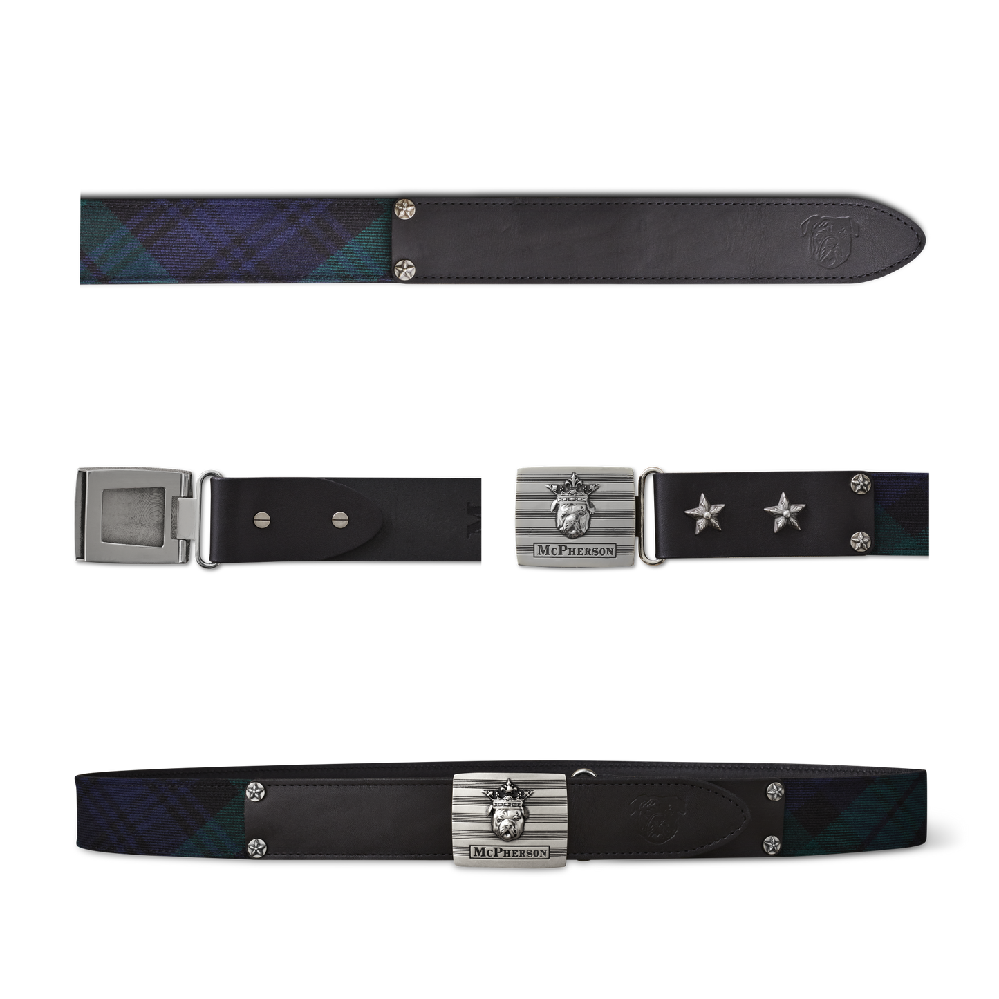 Tug's Engineer Belt Scottish Wool Tartan- Blackwatch Modern Plaid