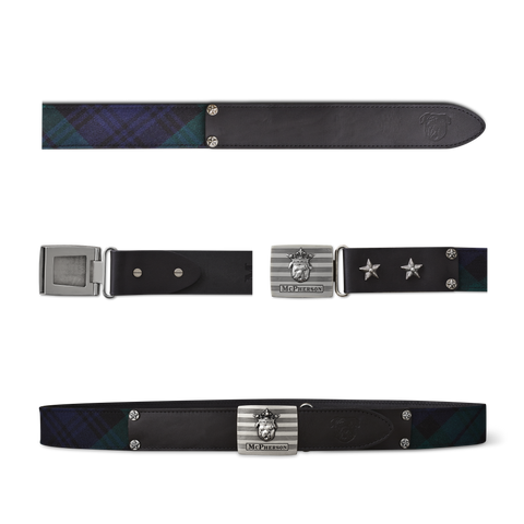 Tug's Engineer Belt Scottish Wool Tartan- Blackwatch Modern Plaid