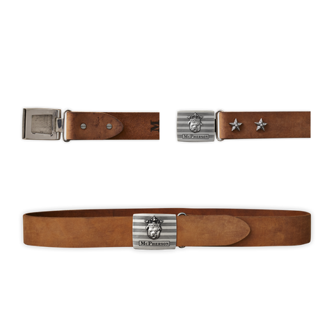 Tug's Engineer Belt Distressed Nubuck Cowhide-Chestnut