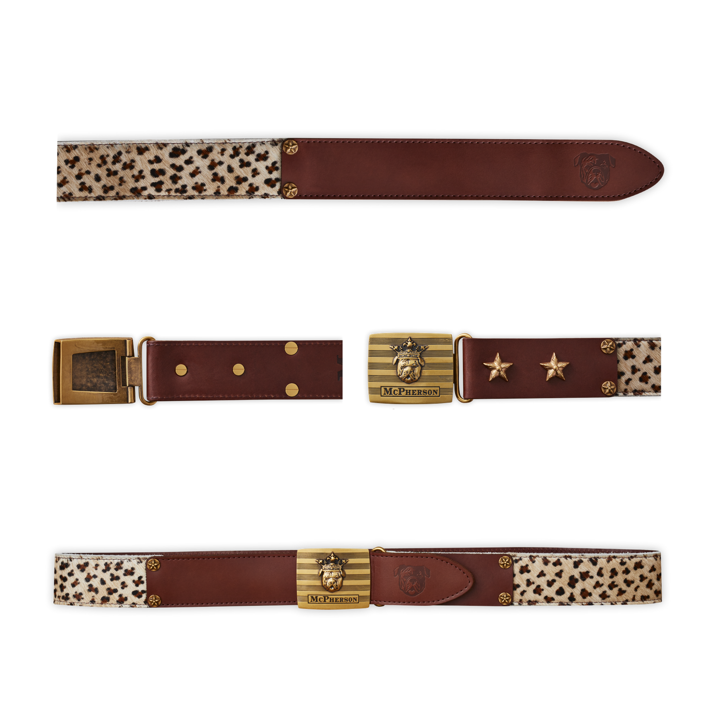Tug's Engineer Belt Hair-On Calf Skin-Light Leopard