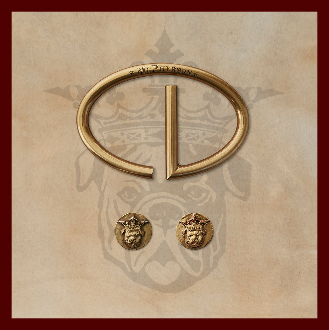 Rufus Gold Elliptic Buckle Set