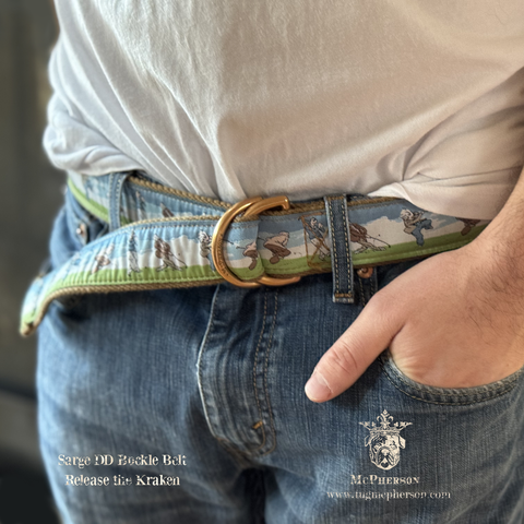 Sarge Release the Kraken Novelty Pattern D-Ring Belt