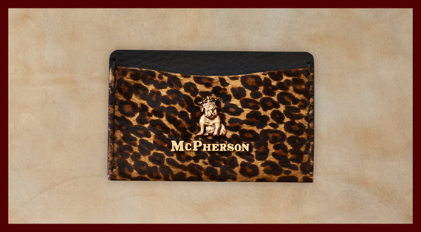 Kyle Card Wallet Hair-On Calfskin-Dark Leopard