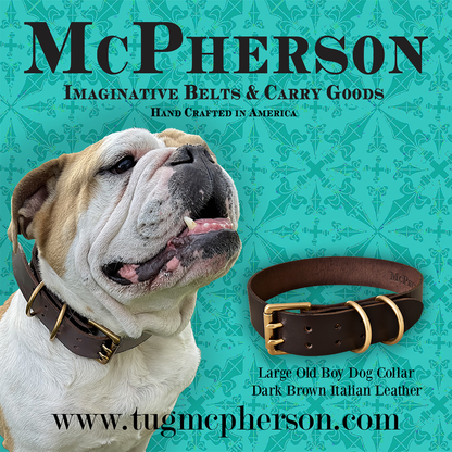 Old Boy Dark Brown Dog Collar-Large