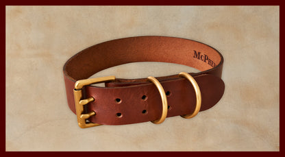 Old Boy Medium Brown Dog Collar-Large