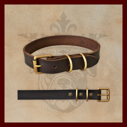 Old Boy Dark Brown Dog Collar-Medium