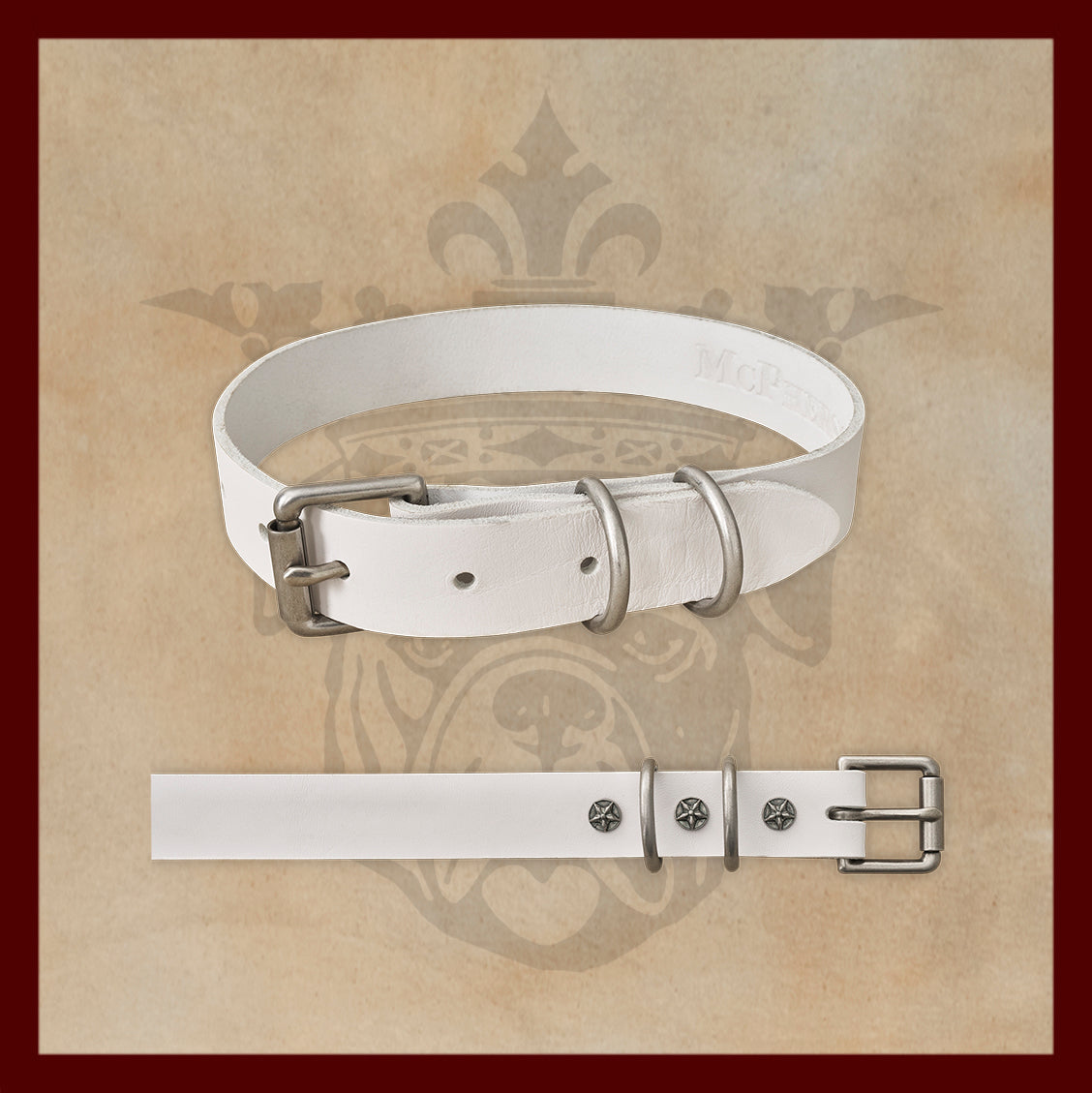 Old Boy White Dog Collar-Medium