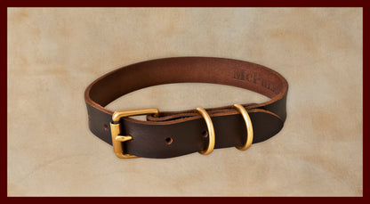 Old Boy Dark Brown Dog Collar-Medium