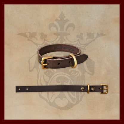 Old Boy Dark Brown Dog Collar-Small