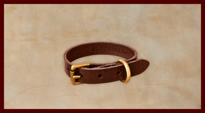 Old Boy Medium Brown Dog Collar-Small