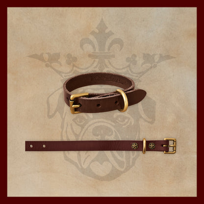 Old Boy Medium Brown Dog Collar-Small