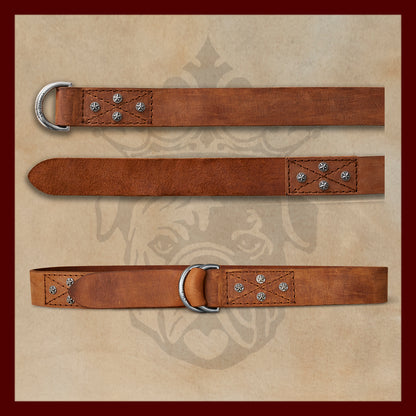 Otis Chestnut Leather D-Ring Belt