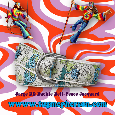 Sarge Peace Novelty Pattern D-Ring Belt