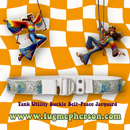 Tank Novelty Peace Pattern Webbed Utility Belt