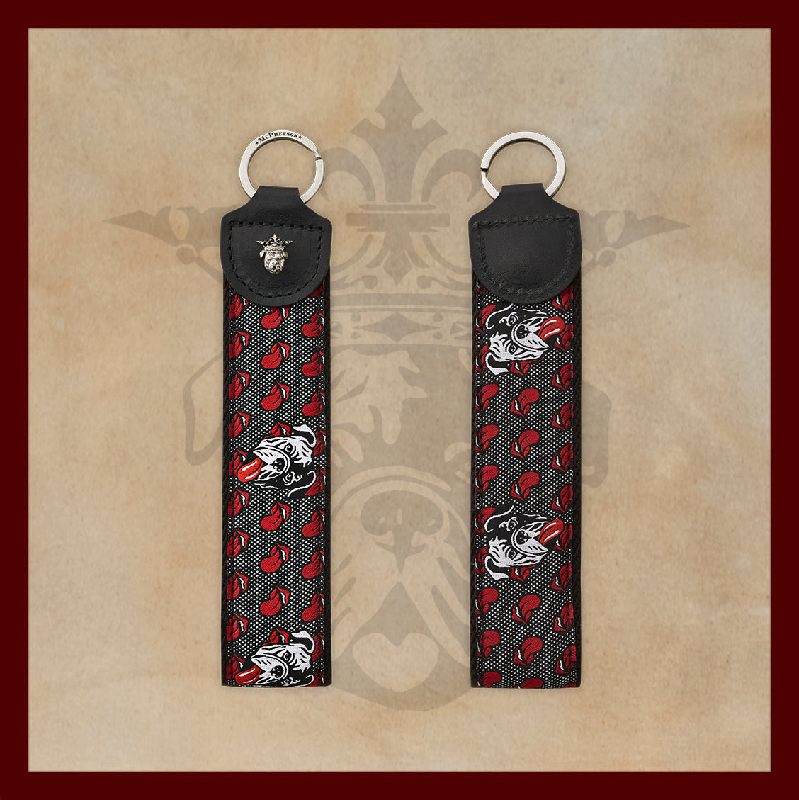 Porter Novelty Honky Tonk Dog Pattern Key Fob