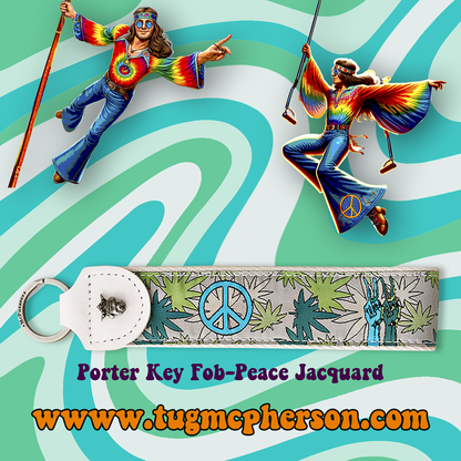 Porter Novelty Peace Pattern Key Fob