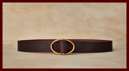 Rufus Elliptic Dark Brown Leather Belt