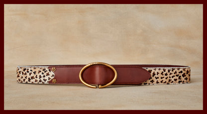 Rufus Elliptic Light Leopard Leather Belt