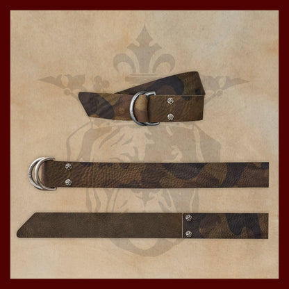 Sarge Camouflage Leather D-Ring Belt