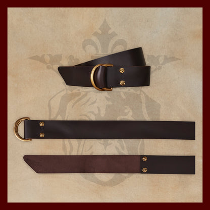 Sarge Dark Brown Leather D-Ring Belt