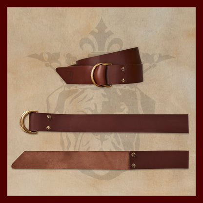 Sarge Medium Brown Leather D-Ring Belt