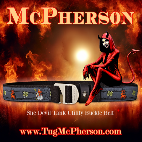 Tank Novelty She Devil Pattern Webbed Utility Belt