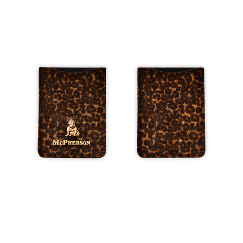 Spike Card Case Hair-On Calf Skin-Dark Leopard