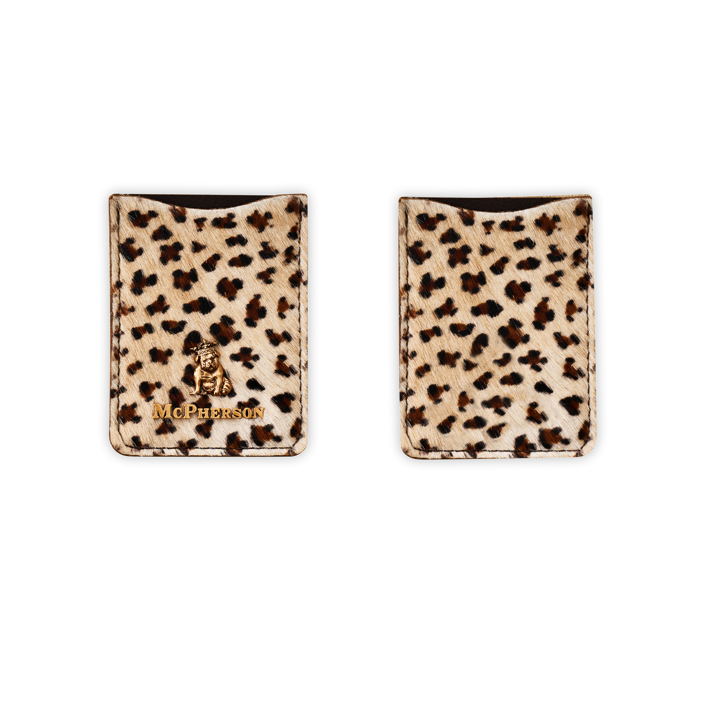 Spike Card Case Hair-On Calfskin-Light Leopard