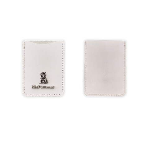 Spike Card Case Vegetable Tanned Cowhide-White