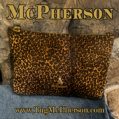 Axel Dark Leopard Leather Print Valuables Pouch
