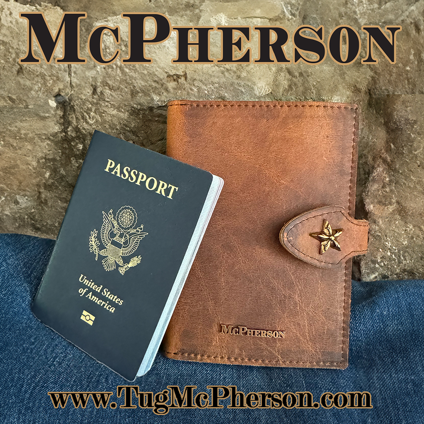 Butch Passport Wallet Distressed Nubuck Cowhide-Chestnut