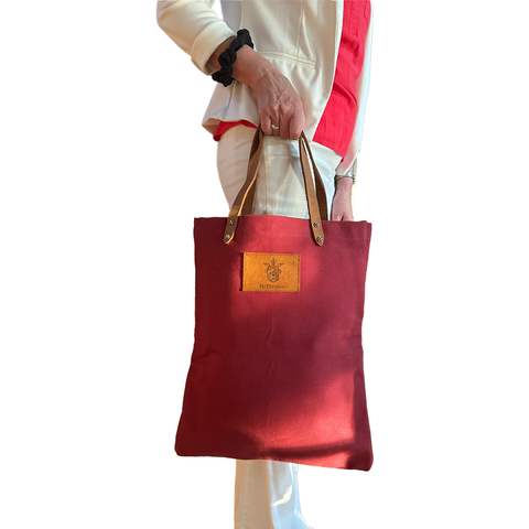 Dozer Utility Tote Heavy Cotton Canvas-Cranberry