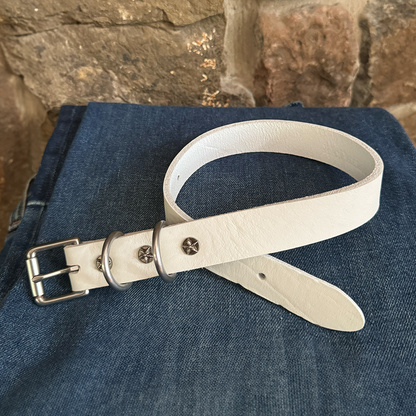 Old Boy White Dog Collar-Large