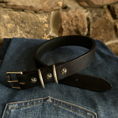 Old Boy Black Dog Collar-Medium
