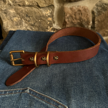 Old Boy Medium Brown Dog Collar-Medium